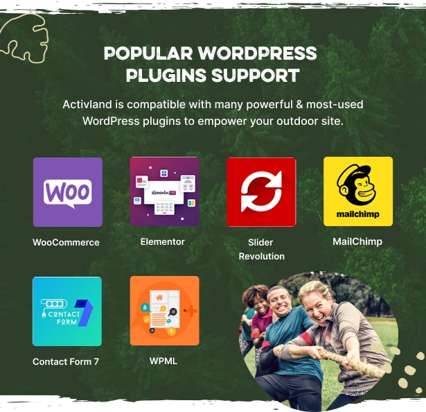 Activland - Outdoor Activities WordPress Theme - WordPress Plugins Support