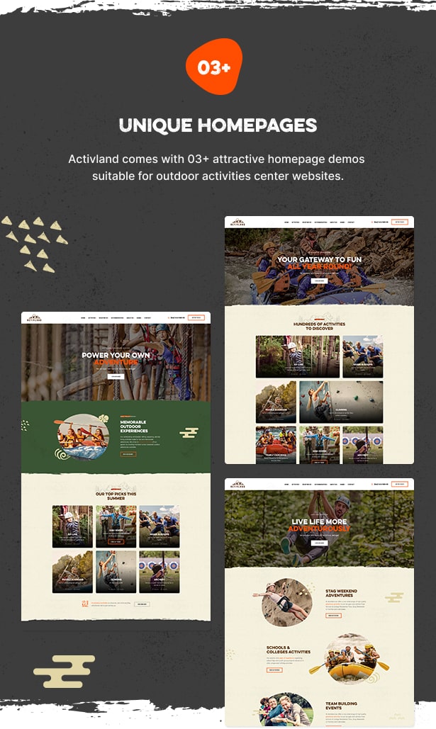 Activland - Outdoor Activities WordPress Theme - Outdoor Activities Homepage Demos