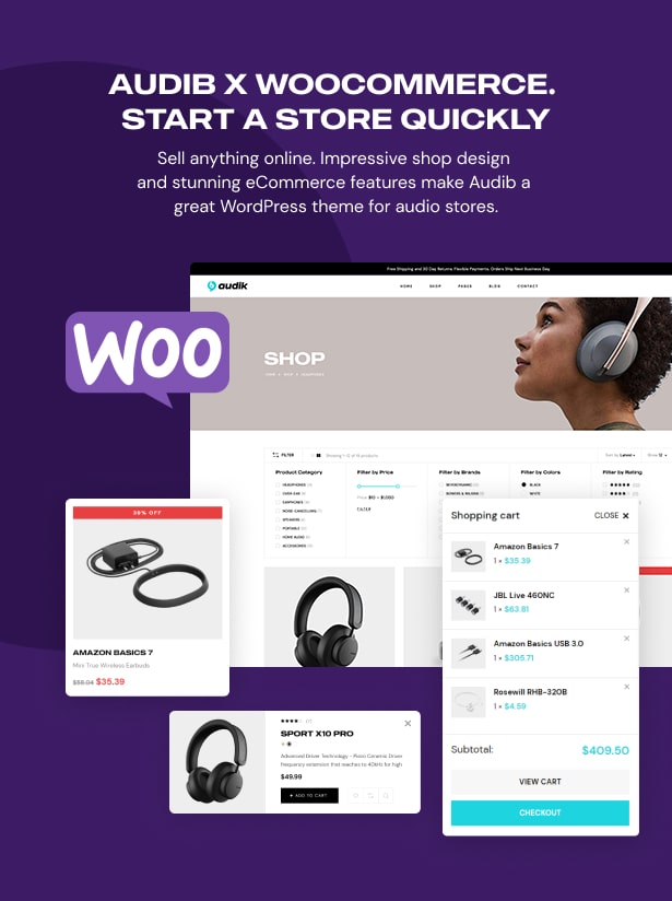 Audib - Audio Store eCommerce WordPress WooCommerce Theme