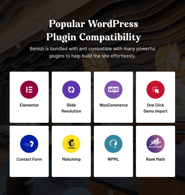 BeHub - Coworking Space WordPress Theme WordPress Plugin Compatibility