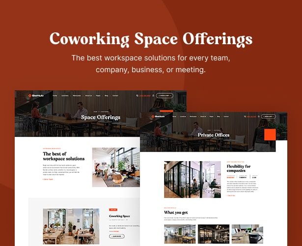 BeHub - Coworking Space WordPress Theme - Coworking Space Offerings