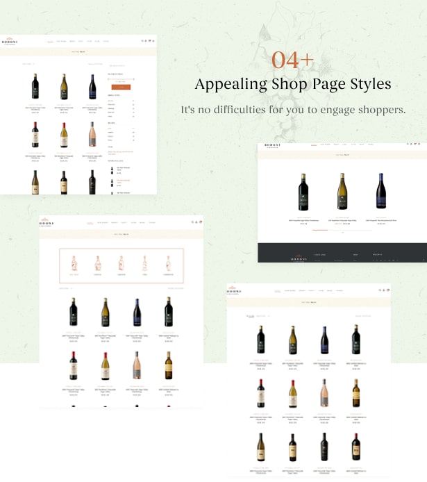 Bodoni - Wine Shop & Vineyard WordPress Theme - Shop & Product Page Styles