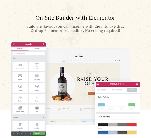 Bodoni - Wine Shop & Vineyard Elementor WordPress Theme - On-site Page Builder Elementor