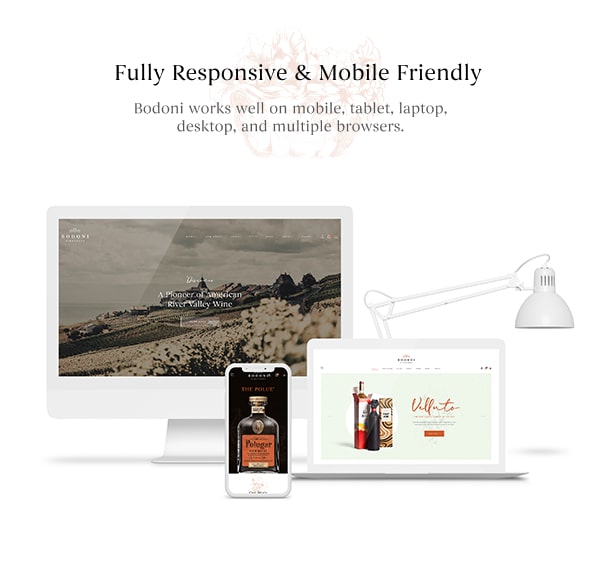 Bodoni - Wine Shop & Vineyard WordPress Theme - Responsive Layout & Mobile-First Design