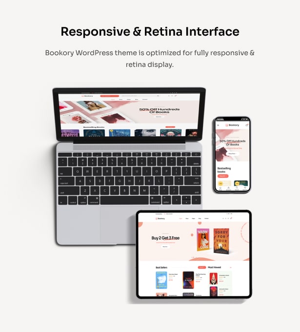 Bookory - Bookstore WordPress Theme - Responsive & Retina Interface