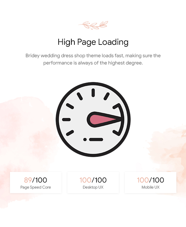 Bridey - Bridal Store WooCommerce WordPress Theme - Great Speed Optimization