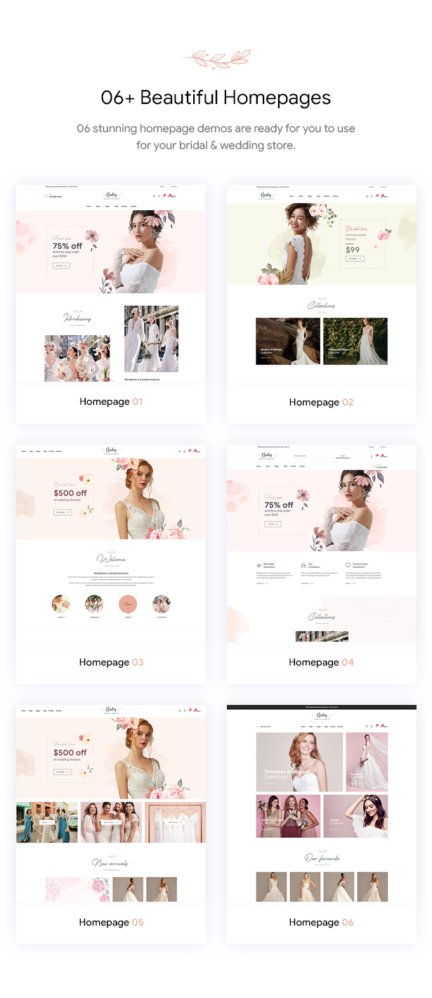 Bridey - Bridal Store WooCommerce WordPress Theme - Stunning Homepages