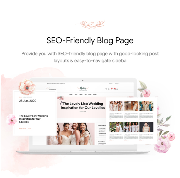 Bridey - Bridal Store WooCommerce WordPress Theme - SEO-Friendly Blog Page