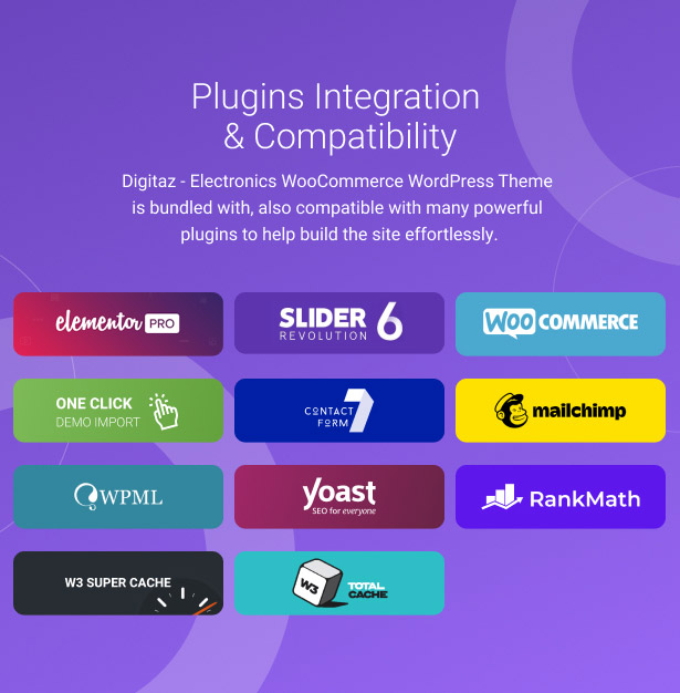digitaz - electronics store wordpress theme plugins compatibility