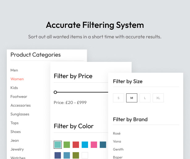 Free Fashion WooCommerce WordPress Theme - Filtering System