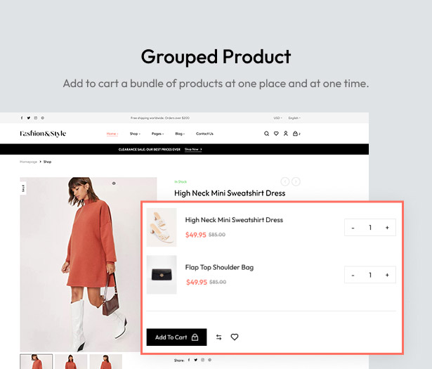 Free Fashion WooCommerce WordPress Theme - Grouped Products