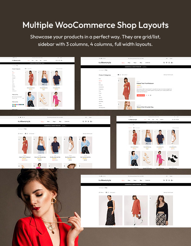 Free Fashion WooCommerce WordPress Theme - WooCommerce Shop Layouts