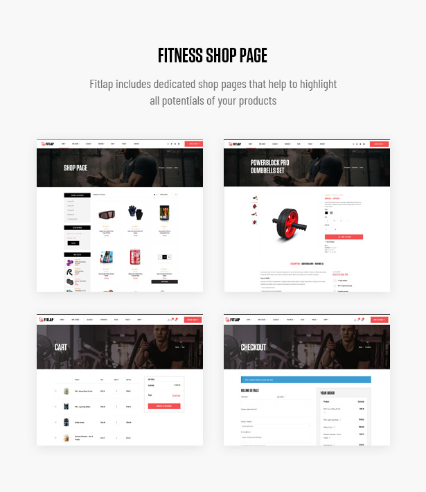 Fitlap - Gym & Fitness Club WordPress Theme - Fitness Shop Page