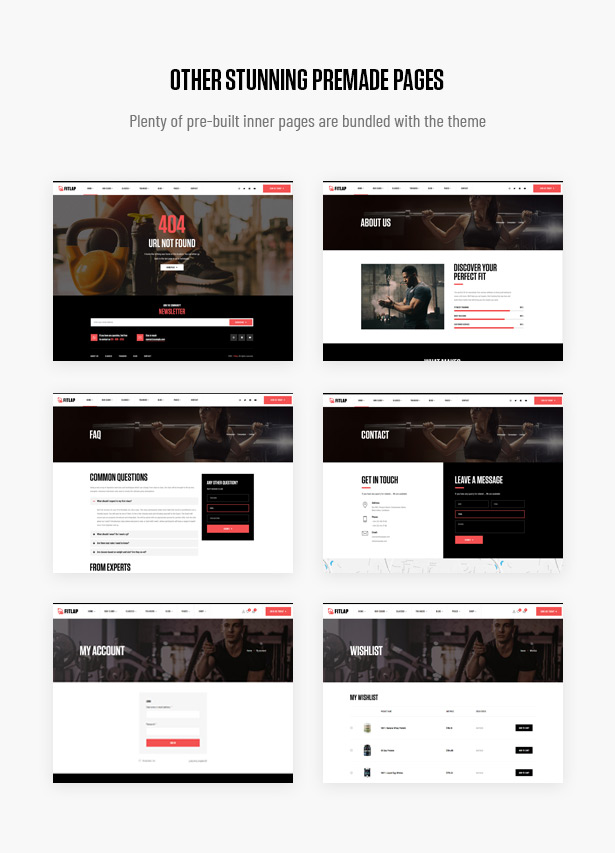 Fitlap - Gym & Fitness Club WordPress Theme - Ready-to-use Inner Pages