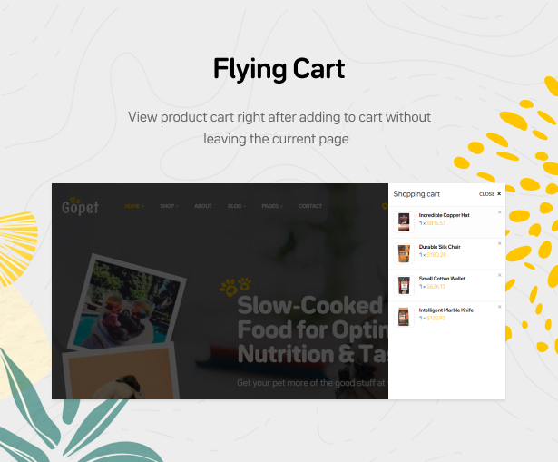 Free Pet Store WordPress Theme - Flying Cart