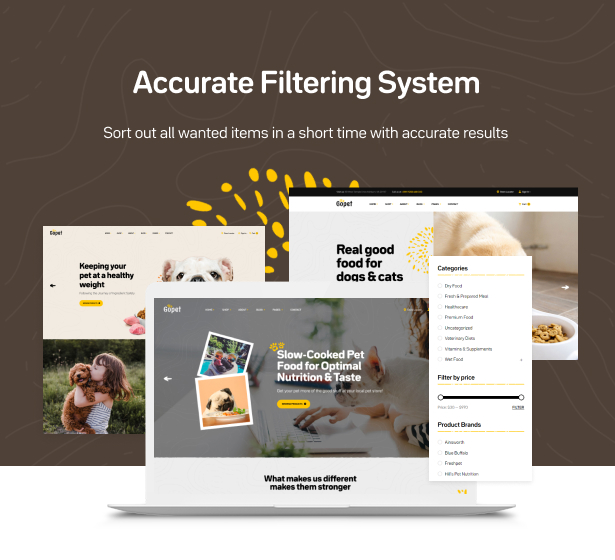 Gopet - Pet Food WooCommerce WordPress Theme - Accurate Filtering System