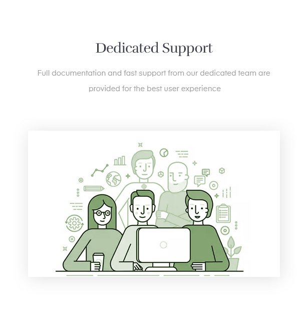 dedicated support and free updates after you purchase the handmade template