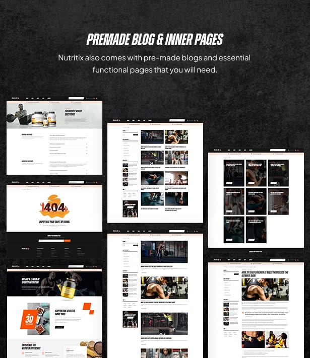Nutritix - Supplement nutrition WooCommerce Theme blog & inner pages