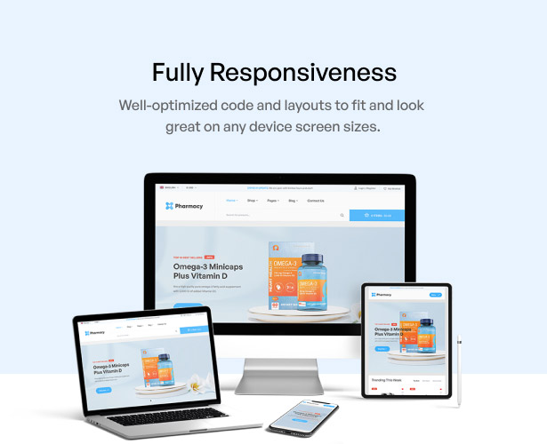 Pharmacy WooCommerce WordPress Theme Responsiveness