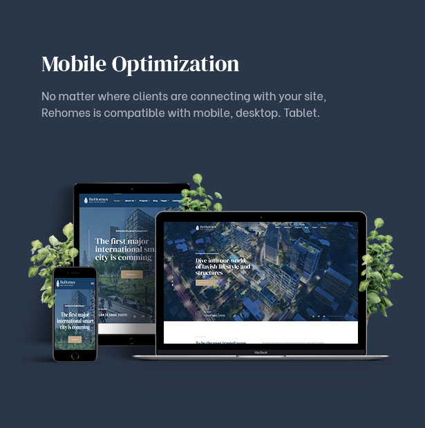 Rehomes - Real Estate Group WordPress Theme - Mobile Optimization