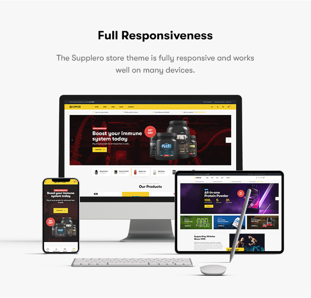 Supplero - Responsive Supplement Store WooCommerce WordPress Theme - Mobile First Design
