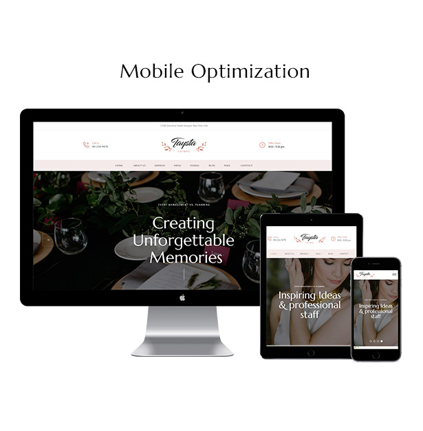 Taysta - responsive wedding planner wordpress theme - Responsive With Mobile