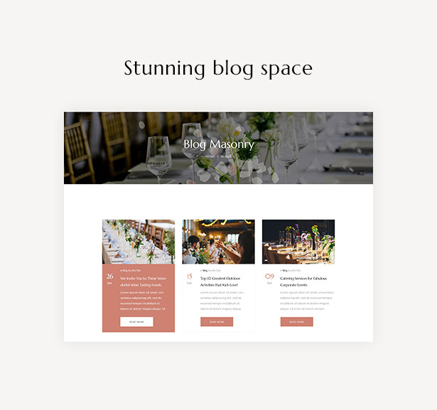 Taysta - wedding planner wordpress theme - blogs page