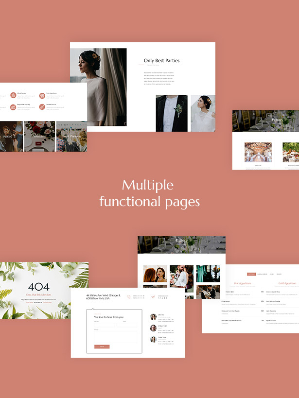 Taysta - wedding planner wordpress theme - Multiple functional pages
