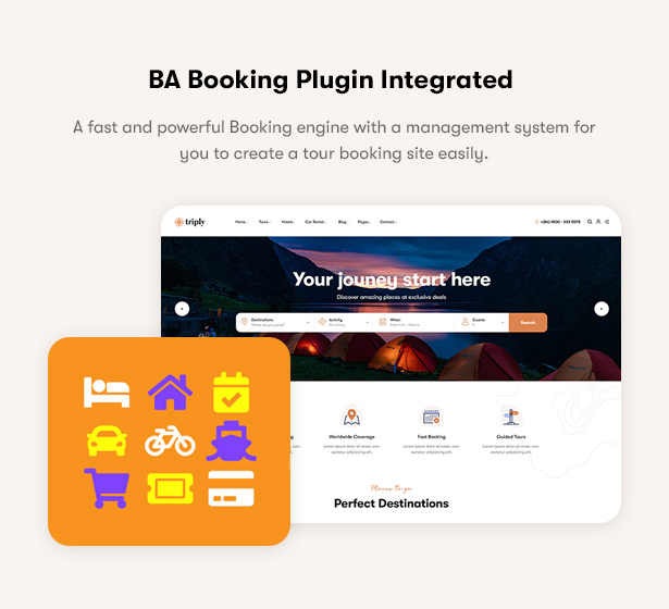 Triply - Tour Booking WordPress Theme - booking plugin