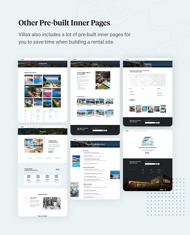 Villax - Villa & Vacation Rentals WordPress Theme - Pre-built Inner Pages