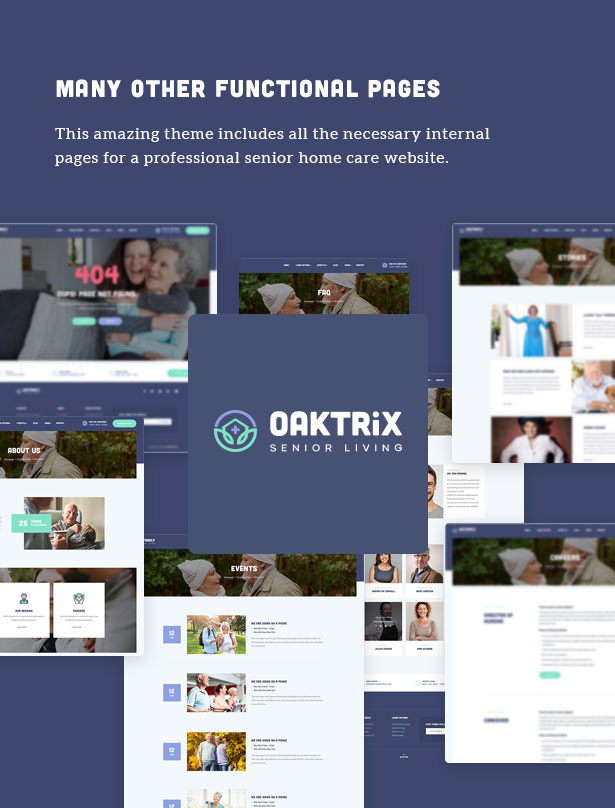 OakTrix - Senior Care WordPress Theme - Useful Inside Pages