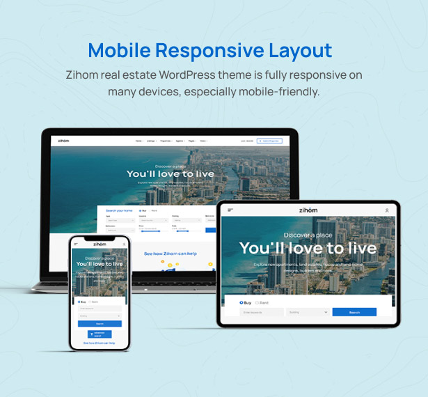 Zihom Real Estate WordPress Theme Responsive